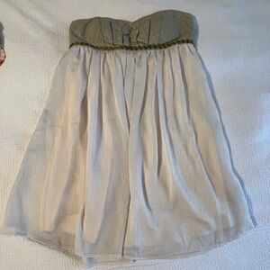 Cream and Gold colored babydoll dress